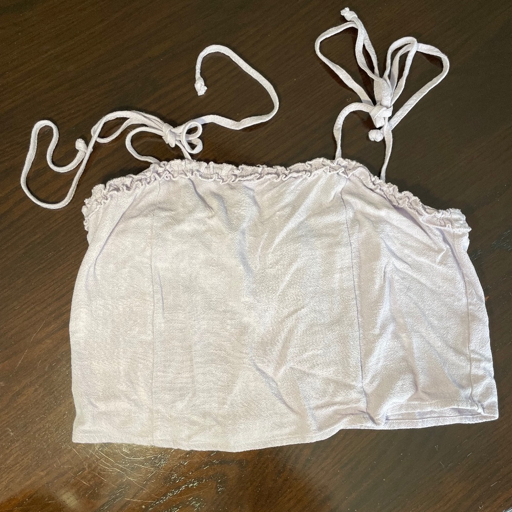 Light Lavender Tank with Tied Straps
